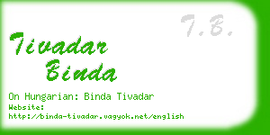 tivadar binda business card
